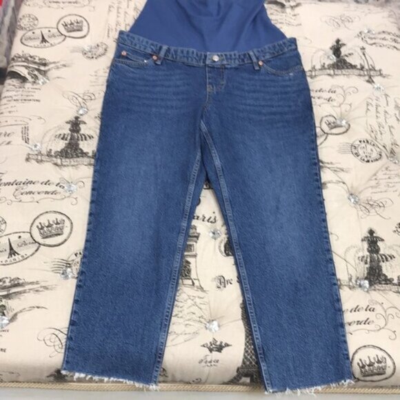 TOPSHOP MATERNITY MOTO Over Bump Raw Hem Leigh Jeans - Picture 4 of 10